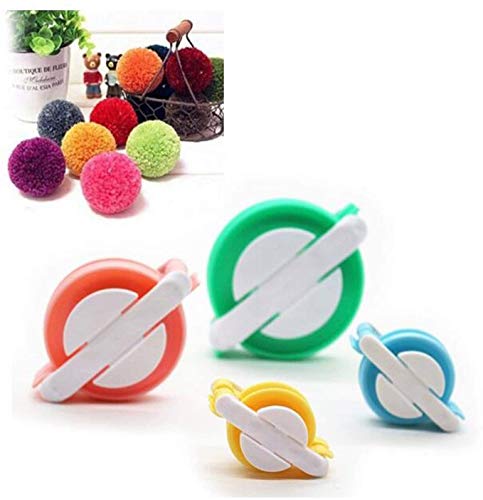 4 Stück verschiedene Größen DIY Flauschball Weaver Nadel Handwerk Pompon Maker und Wolle Stricken Handwerk Werkzeug Set Pompon Maker für Sie und Ihr Kind von Other