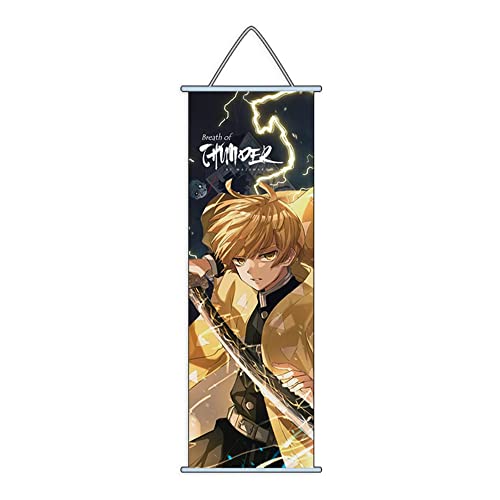 ROSETOR 1 x Anime Demon Slayer Gemälde Stoff Poster Wand Scrollen Blade Of Demon Destruction Slayer (Agatsuma Zenitsu) von ROSETOR