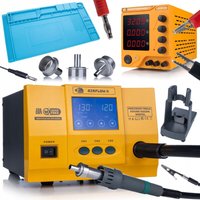 Rosfix Set AirFlow X 1300W Lötstation + Labornetzteil 32V 5A + Silikonmatte 45×30 cm – Touchscreen, 3 Kanäle, ESD-Schutz Für SMD, BGA, QFP Elektronik Rosfix Set AirFlow X 1300W Lötstation + Labornetzteil 32V 5A + Silikonmatte 45×30 cm – Touchscreen, 3 Kanäle, ESD-Schutz Für SMD, BGA, QFP Elektronik von ROSFIX