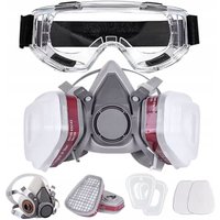 Rosfix Set Atemschutzmaske 6200 PRO+ – Halbmaske mit Schutzbrille & 8-teiligem Filtersystem Silikon Für Lackieren, Schleifen, Chemie von ROSFIX