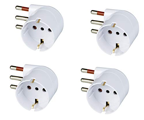 ROSI 4er Set Schuko Adapter 90° 16A platzsparend weiß ROSI 4er Set Schuko Adapter 90° 16A platzsparend weiß von ROSI