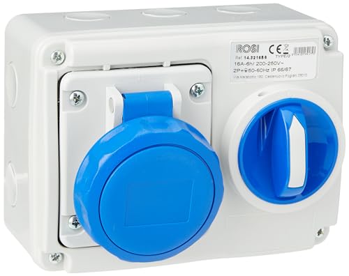 ROSI Verriegelte Steckdose, grau/blau, 16a 2p+t ip67 ROSI Verriegelte Steckdose, grau/blau, 16a 2p+t ip67 von ROSI