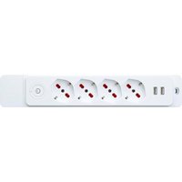 Rosi - 4-fach Steckdosenleiste mit 2 x 3,4A USB-Ports, Schuko 10/16A, ohne Kabel von ROSI