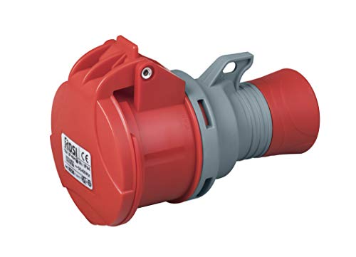 ROSI 9224 Mobiler Industriestecker IP44, grau/rot, 16 A, 3P+T von ROSI