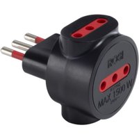 Dreifach-adapter serie emilia 10a 3p schwarz - rs7702n - Rosi von ROSI