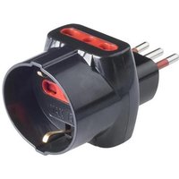 Rosi electrical equipment dreifach adapter 10a + 2 steckdosen bipass 10/16a + schuko schwarz rs78046t von ROSI