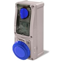 Rosi - Vertikale verriegelte Steckdose mit Sicherungshalter 16A 2P+T Blau IP67 16.3216B6 von ROSI