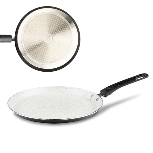 Crepes Pfanne für alle Herdarten - Pfannkuchenpfanne mit glatter mineralischer Beschichtung - Pancake Pfanne mit Cool Handle, induktionsgeeignet von ROSMARINO