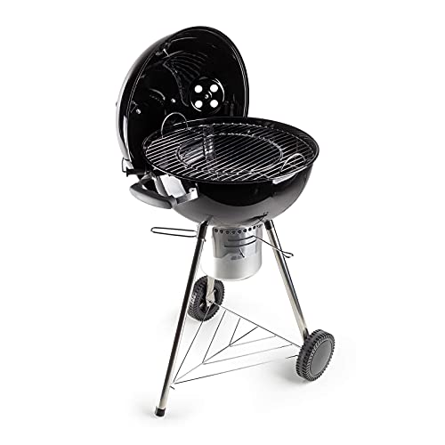 ROSMARINO Holzkohlegrill mit Deckel - Kugelgrill mit Thermometer, Einstellbare Belüftung, Grillrost, 2 Räder, Ascheschale - Grill für 4-8 Personen,Für Camping & Gartenparty von ROSMARINO