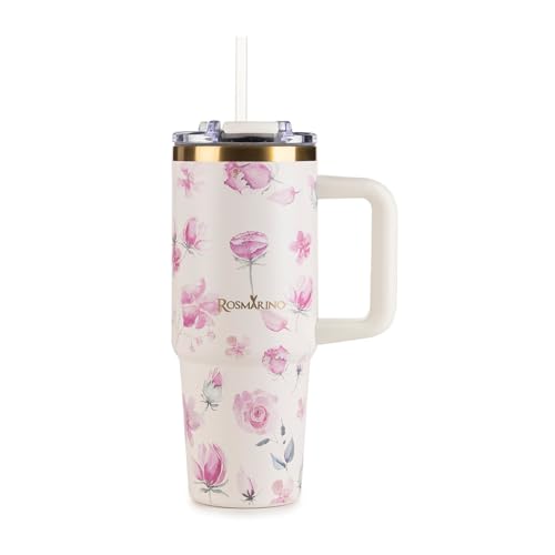 ROSMARINO MegaCup Roses 870ml – Creme – Vakuumisolierter Edelstahl Reisebecher – Auslaufsicher & Wiederverwendbar - Hält 11h Kalt & 7h Warm - BPA-frei ROSMARINO MegaCup Roses 870ml – Creme – Vakuumisolierter Edelstahl Reisebecher – Auslaufsicher & Wiederverwendbar - Hält 11h Kalt & 7h Warm - BPA-frei von ROSMARINO