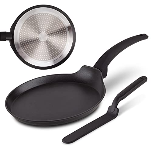 ROSMARINO Pfannkuchenpfanne für Induktion und andere Herdarten, 26 cm - Eine phänomenale Pfanne für knusprigen Geschmack - Mit Spatel und Pfannkuchenrezepten ROSMARINO Pfannkuchenpfanne für Induktion und andere Herdarten, 26 cm - Eine phänomenale Pfanne für knusprigen Geschmack - Mit Spatel und Pfannkuchenrezepten von ROSMARINO