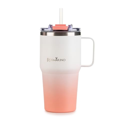 ROSMARINO Thermobecher Ombre 580ml – Rosa – Doppelwandiger Edelstahl Reisebecher – Auslaufsicher & Wiederverwendbar - Hält 11h Kalt & 7h Warm - BPA-frei ROSMARINO Thermobecher Ombre 580ml – Rosa – Doppelwandiger Edelstahl Reisebecher – Auslaufsicher & Wiederverwendbar - Hält 11h Kalt & 7h Warm - BPA-frei von ROSMARINO