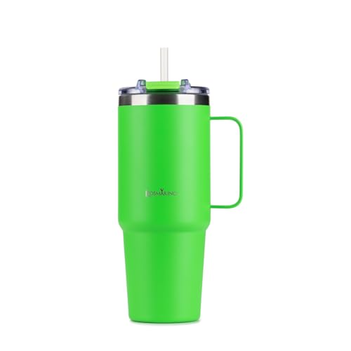 ROSMARINO Thermobecher XL 870ml Edelstahl Isolierbecher mit Strohhalm | Hält 11h Kalt & 7h Warm | Thermosflasche Auslaufsicher | BPA-frei | Kaffeebecher To Go von ROSMARINO