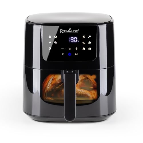 Rosmarino 5L Infinity Vision XL - Die ultimative Heißluftfritteuse Airfryer mit Fenster, LED-Anzeige, Backofen und Mikrowelle von ROSMARINO