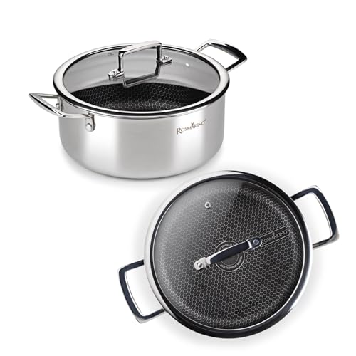 ROSMARINO HexaPRO 2.0-28 cm Edelstahl Wok – Premium Antihaft Beschichtung, ofenfest – Ideal für vielseitiges Kochen von ROSMARINO