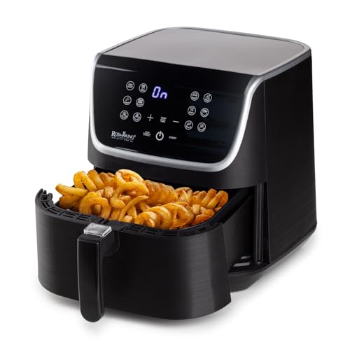 Rosmarino Infinity XL Heißluftfritteuse Airfryer 5.5L - Gesunde Familienküche mit 85% weniger Fett, Heißlufttechnologie | Heißluftfritteuse, Elektrogrill, Backofen, Mikrowelle von ROSMARINO