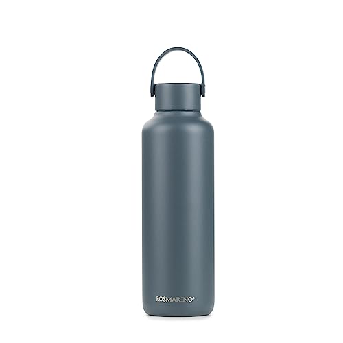 Rosmarino Trinkflasche I 600 ml pure Frische I Genießen Sie Ihre Getränke optimal temperiert mit dieser Thermoskanne I Rostfreier Stahl, Silikon und ein komfortabler PP-Griff" von ROSMARINO