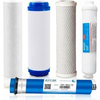 Komplettes Ersatzfilter-Set für Umkehrosmose – Filter und ROTEK 75 GPD Membran von ROSMMEL