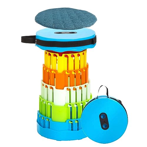 Telescopic Stool with Cushion and Carry Bag, Folding Stool, 600 lb, Portable Folding Stool, Portable Stool, Lightweight Camping Stool for Outdoor Camping Fishing BBQ Indoor Kitchen, Coloured von ROSPRETTY