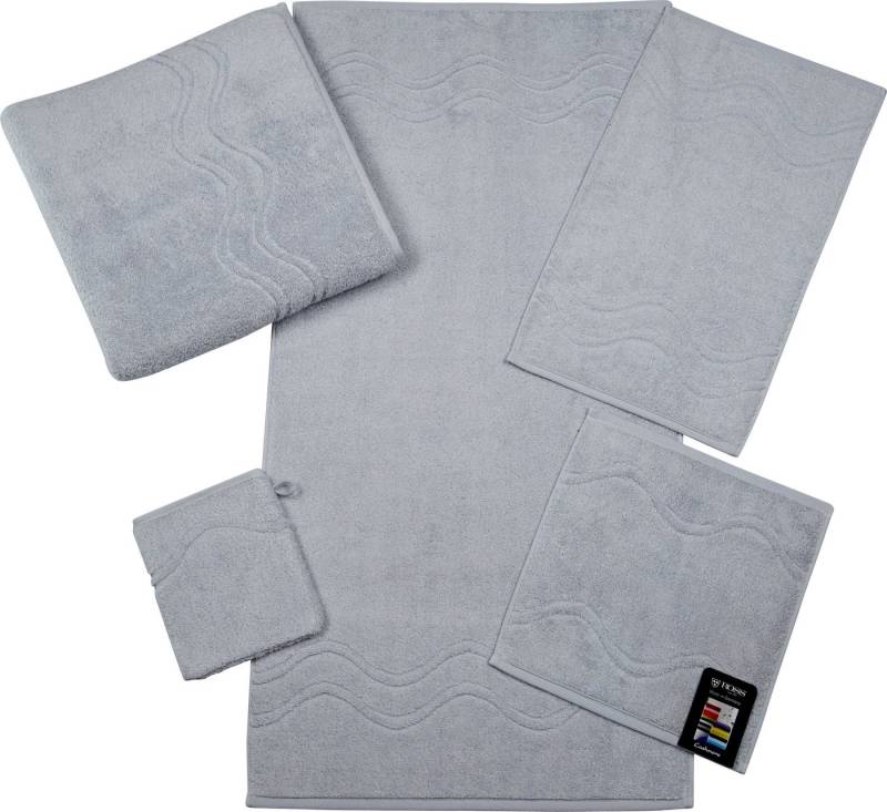 ROSS Gästehandtuch Cashmere feeling, Frottier (Packung, 6-St), 100% Baumwolle, mit Wellen-Bordüre, große Farbauswahl von ROSS
