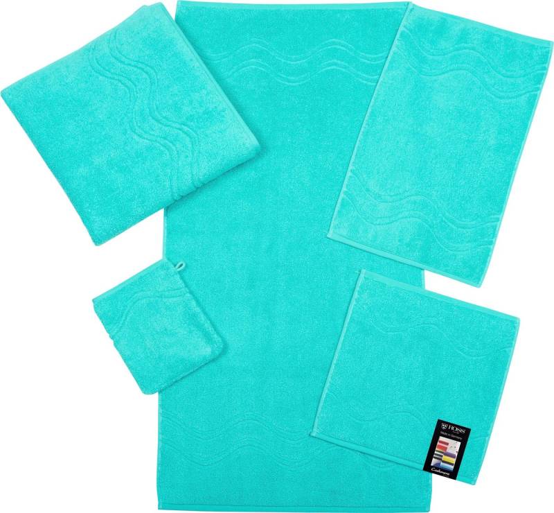 ROSS Gästehandtuch Cashmere feeling, Frottier (Packung, 6-St), 100% Baumwolle, mit Wellen-Bordüre, große Farbauswahl von ROSS