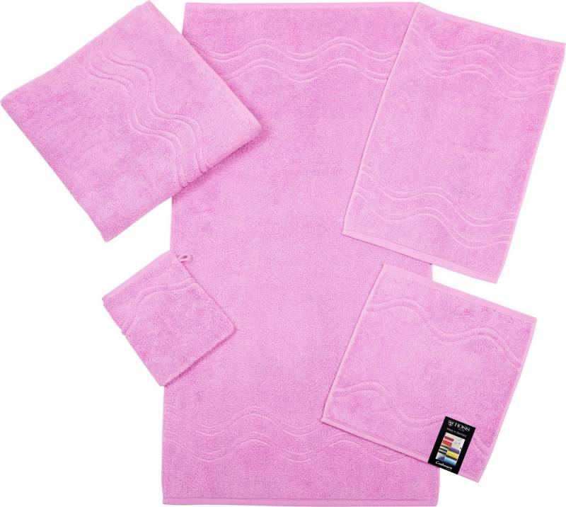 ROSS Gästehandtuch Cashmere feeling, Frottier (Packung, 6-St), 100% Baumwolle, mit Wellen-Bordüre, große Farbauswahl von ROSS