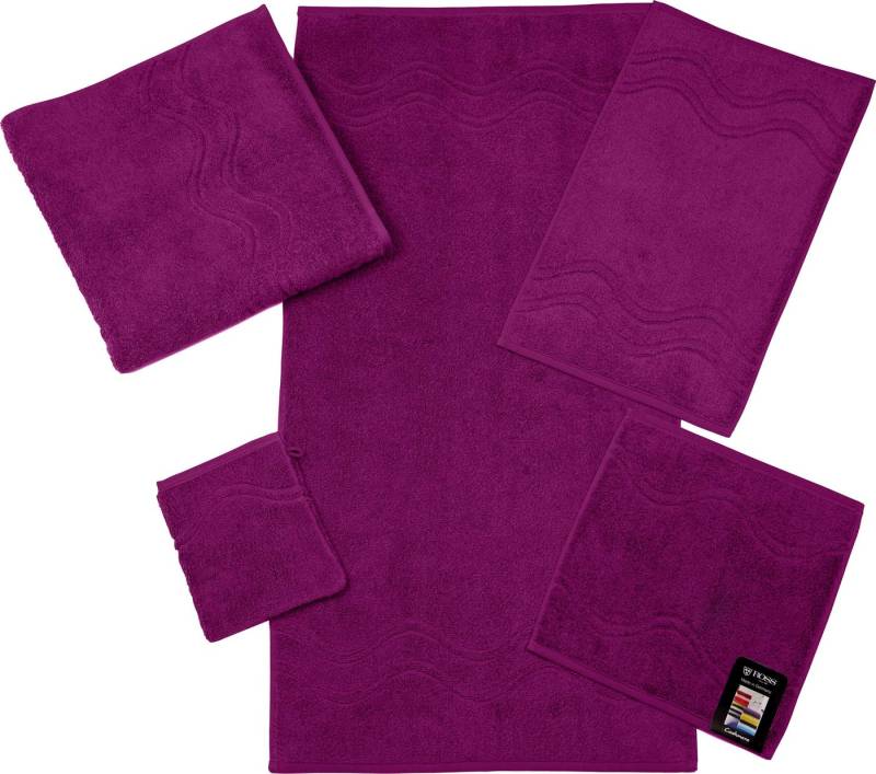 ROSS Gästehandtuch Cashmere feeling, Frottier (Packung, 6-St), 100% Baumwolle, mit Wellen-Bordüre, große Farbauswahl von ROSS