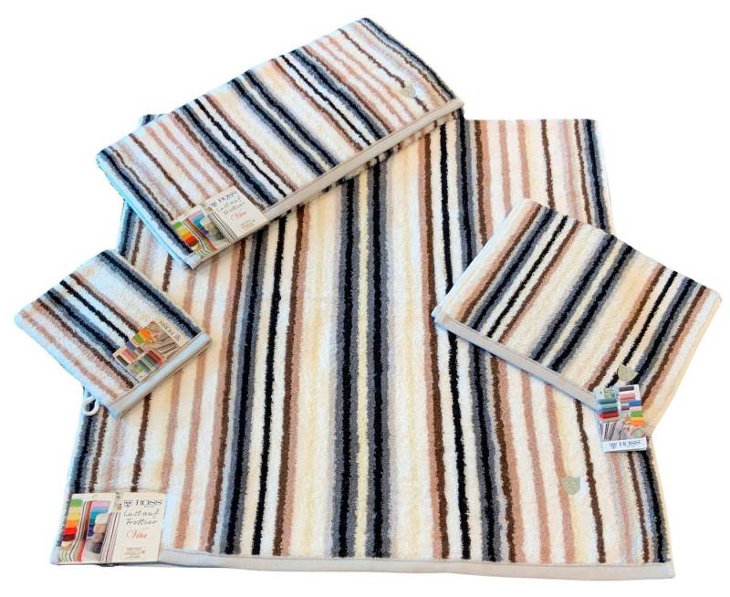 ROSS Gästehandtücher Multicolor, Frottier (6-St), mit Streifen und gesticktem ROSS-Emblem von ROSS