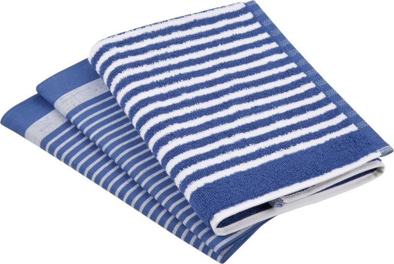 ROSS Geschirrtuch Exclusiv, (Set, 3-tlg), 1x Küchen-Frottiertuch 50x50 cm Streifen u. 2x Geschirrtücher 50x70 cm von ROSS