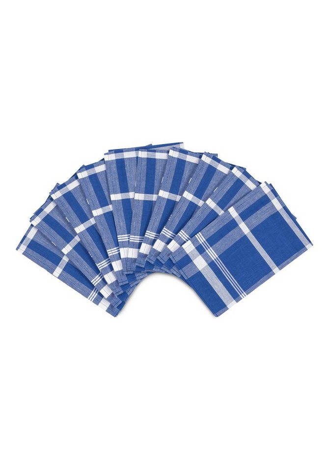 ROSS Geschirrtuch Exclusiv - Halbleinen - Blockkaro, (Spar-Set, 10-tlg., 10 X Geschirrtuch (50 X 70cm), 10 X Geschirrtuch im Set - Baumwolle - Strapazierfähig von ROSS