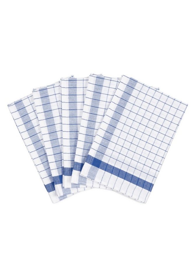 ROSS Geschirrtuch Exclusiv - Halbleinen - Karo, (Spar-Set, 5-tlg., 5 X Geschirrtuch (50 X 70cm), 5 X Geschirrtuch im Set - Baumwolle - Strapazierfähig von ROSS