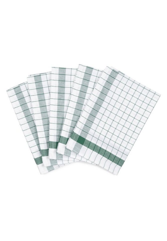 ROSS Geschirrtuch Exclusiv - Halbleinen - Karo, (Spar-Set, 5-tlg., 5 X Geschirrtuch (50 X 70cm), 5 X Geschirrtuch im Set - Baumwolle - Strapazierfähig von ROSS