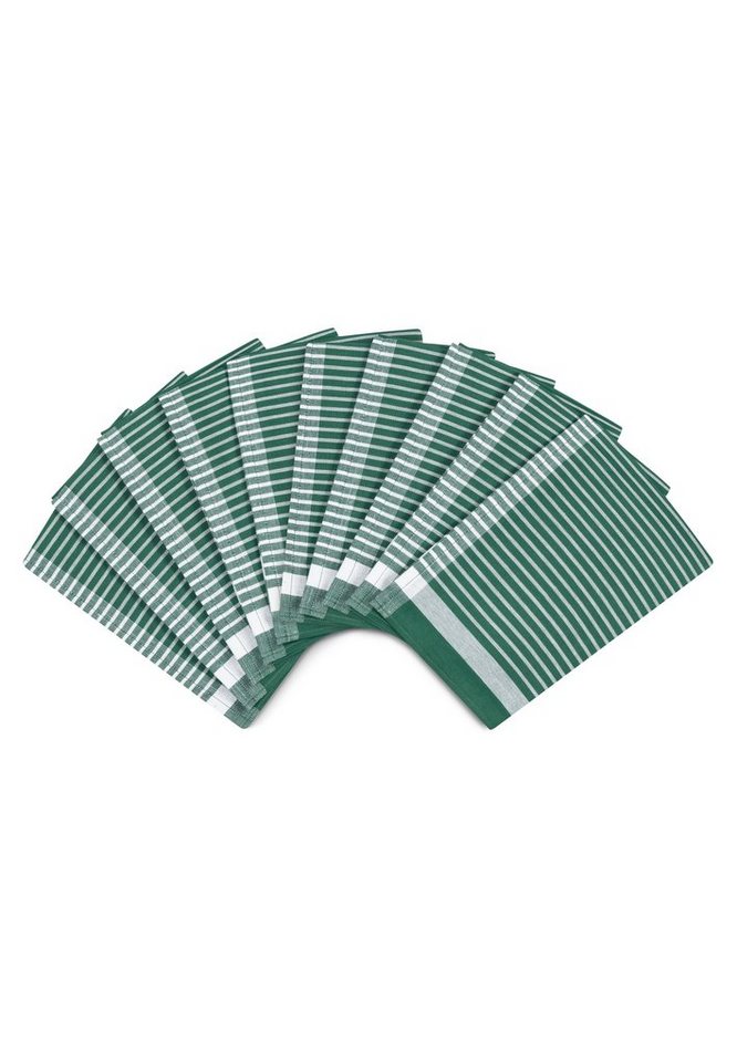 ROSS Geschirrtuch Exclusiv - Halbleinen - Streifen, (Spar-Set, 10-tlg., 10 X Geschirrtuch (50 X 70cm), 10 X Geschirrtuch im Set - Baumwolle - Strapazierfähig von ROSS