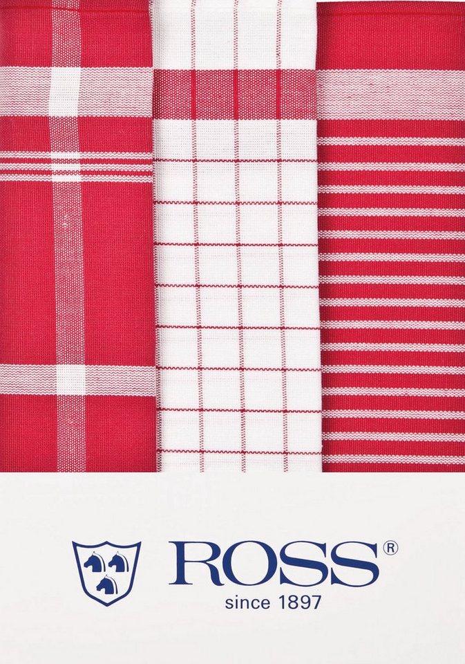 ROSS Geschirrtuch Ross Geschirrtücher 3er Pack Halbleinen, Set mit 3 Geschirrtüchern von ROSS