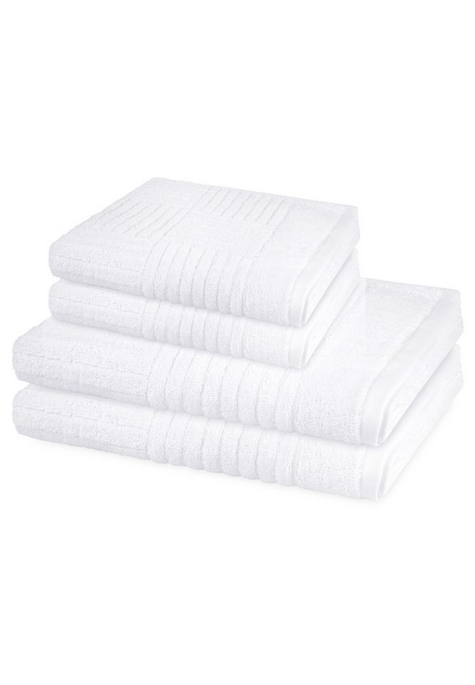 ROSS Handtuch Set Carre, Walkfrottee (Spar-Set, 4-St), 2 X Handtuch 2 X Duschtuch im Set - Baumwolle - Saugstark ROSS Handtuch Set Carre, Walkfrottee (Spar-Set, 4-St), 2 X Handtuch 2 X Duschtuch im Set - Baumwolle - Saugstark von ROSS