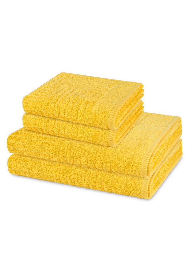 ROSS Handtuch Set Carre, Walkfrottee (Spar-Set, 4-St), 2 X Handtuch 2 X Duschtuch im Set - Baumwolle - Saugstark ROSS Handtuch Set Carre, Walkfrottee (Spar-Set, 4-St), 2 X Handtuch 2 X Duschtuch im Set - Baumwolle - Saugstark von ROSS