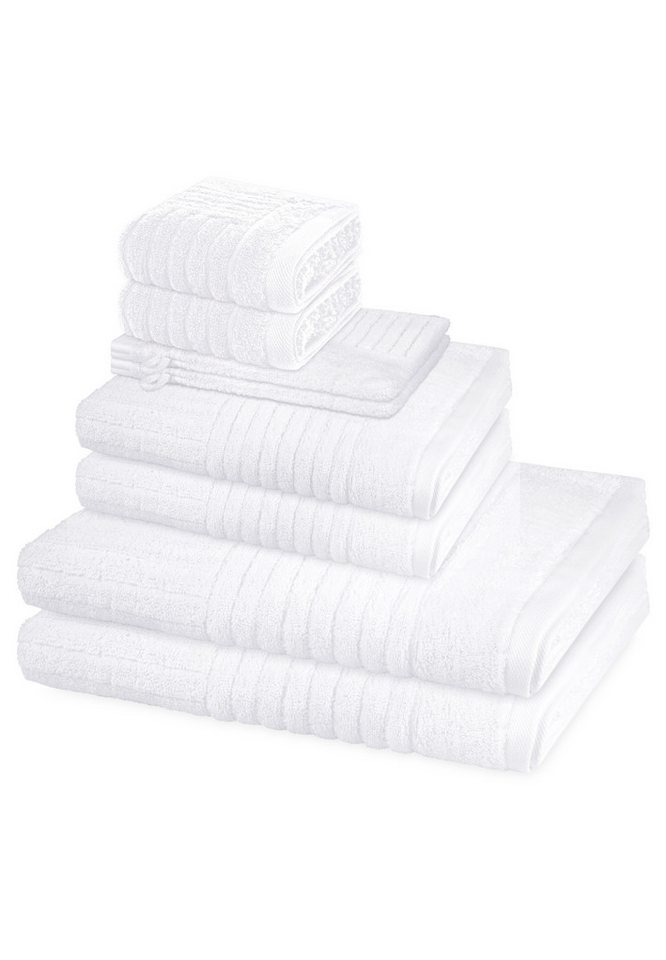 ROSS Handtuch Set Carre, Walkfrottee (Spar-Set, 8-St), 2 X Wasch- 2 X Gäste- 2 X Dusch- 2 X Handtuch im Set - Baumwolle ROSS Handtuch Set Carre, Walkfrottee (Spar-Set, 8-St), 2 X Wasch- 2 X Gäste- 2 X Dusch- 2 X Handtuch im Set - Baumwolle von ROSS