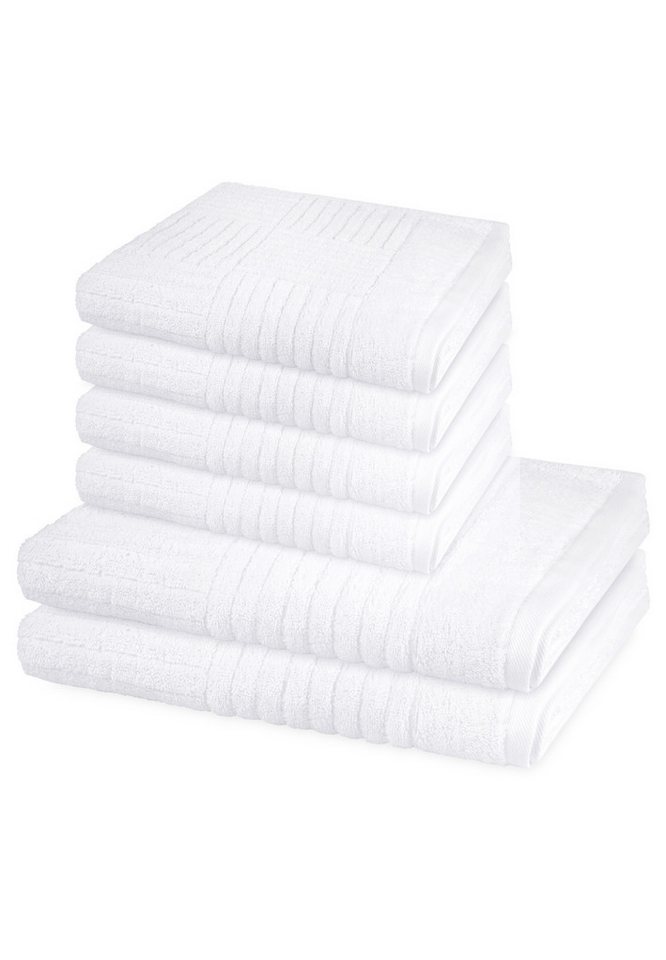 ROSS Handtuch Set Carre, Walkfrottee (Spar-Set, 6-St), 4 X Handtuch 2 X Duschtuch im Set - Baumwolle - Saugstark ROSS Handtuch Set Carre, Walkfrottee (Spar-Set, 6-St), 4 X Handtuch 2 X Duschtuch im Set - Baumwolle - Saugstark von ROSS
