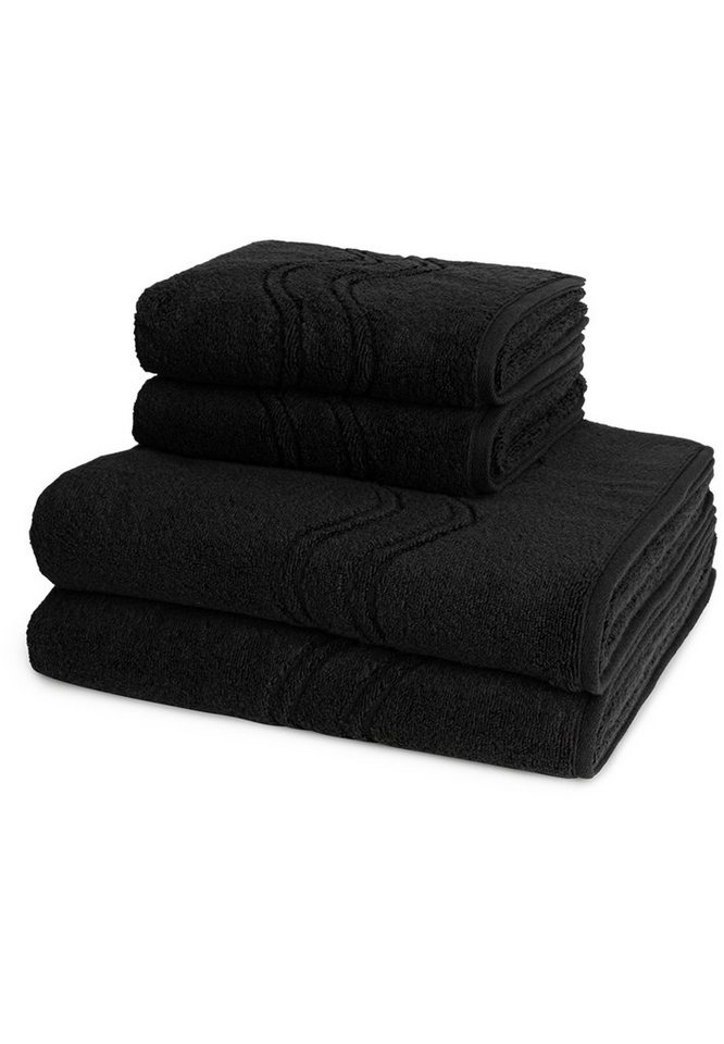 ROSS Handtuch Set Cashmere feeling, Walkfrottee, (Spar-Set, 4-tlg), 2 X Handtuch 2 X Duschtuch - im Set - Baumwolle - von ROSS