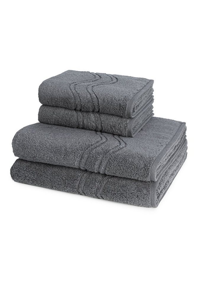 ROSS Handtuch Set Cashmere feeling, Walkfrottee, (Spar-Set, 4-tlg), 2 X Handtuch 2 X Duschtuch - im Set - Baumwolle - von ROSS