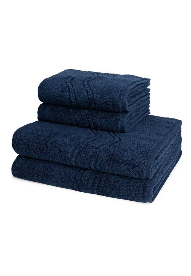 ROSS Handtuch Set Cashmere feeling, Walkfrottee, (Spar-Set, 4-tlg), 2 X Handtuch 2 X Duschtuch - im Set - Baumwolle - von ROSS