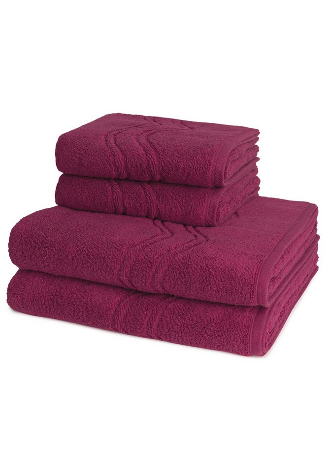 ROSS Handtuch Set Cashmere feeling, Walkfrottee (Spar-Set, 4-St), 2 X Handtuch 2 X Duschtuch im Set - Baumwolle - Saugstark von ROSS