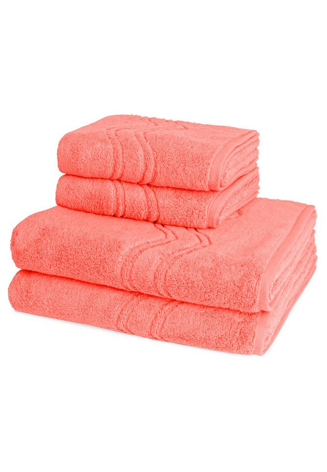 ROSS Handtuch Set Cashmere feeling, Walkfrottee (Spar-Set, 4-St), 2 X Handtuch 2 X Duschtuch im Set - Baumwolle - Saugstark von ROSS