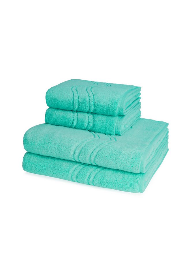 ROSS Handtuch Set Cashmere feeling, Walkfrottee (Spar-Set, 4-St), 2 X Handtuch 2 X Duschtuch - im Set - Baumwolle von ROSS