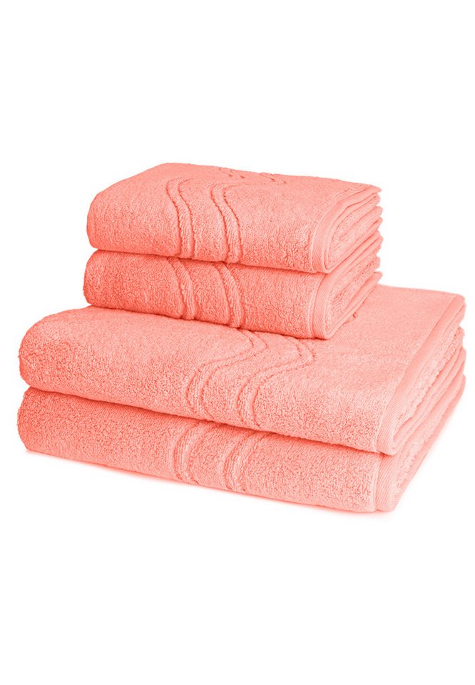 ROSS Handtuch Set Cashmere feeling, Walkfrottee (Spar-Set, 4-St), 2 X Handtuch 2 X Duschtuch - im Set - Baumwolle von ROSS