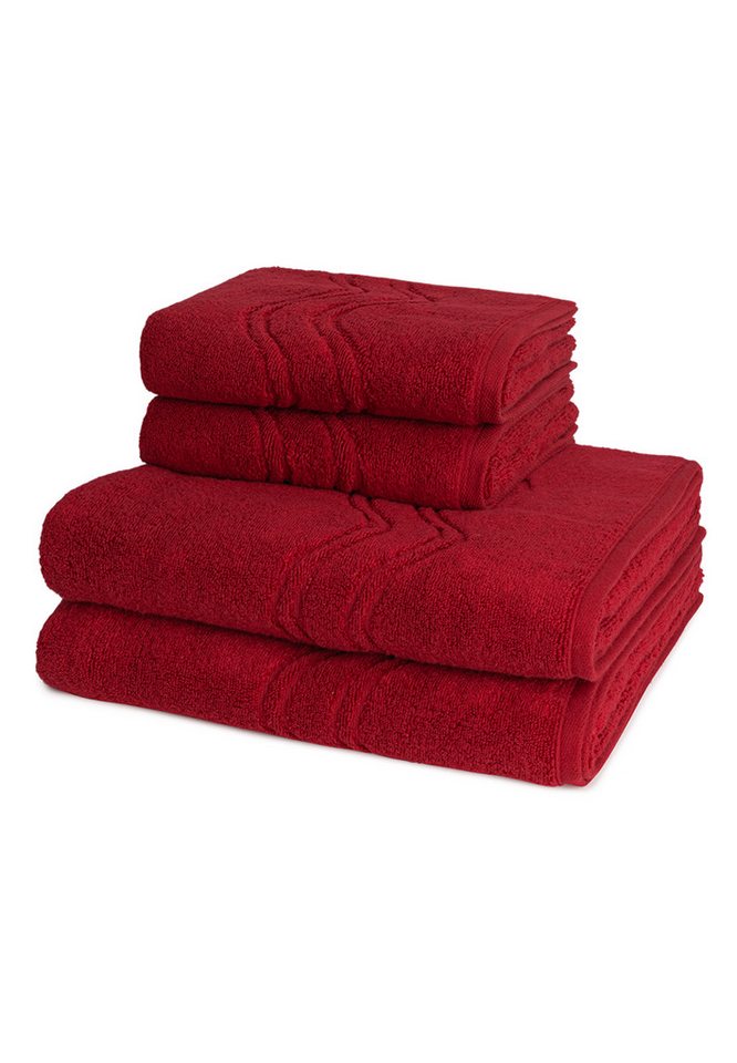 ROSS Handtuch Set Cashmere feeling, Walkfrottee (Spar-Set, 4-St), 2 X Handtuch 2 X Duschtuch - im Set - Baumwolle von ROSS