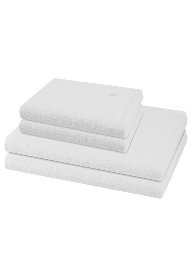 ROSS Handtuch Set Pique, Pique (Spar-Set, 4-St), 2 X Handtuch 2 X Duschtuch im Set - Baumwolle - Saugstark von ROSS