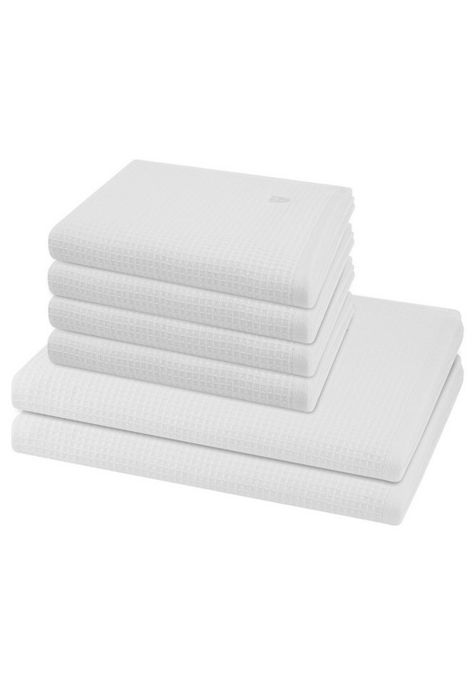ROSS Handtuch Set Pique, Pique (Spar-Set, 6-St), 4 X Handtuch 2 X Duschtuch im Set - Baumwolle - Saugstark von ROSS