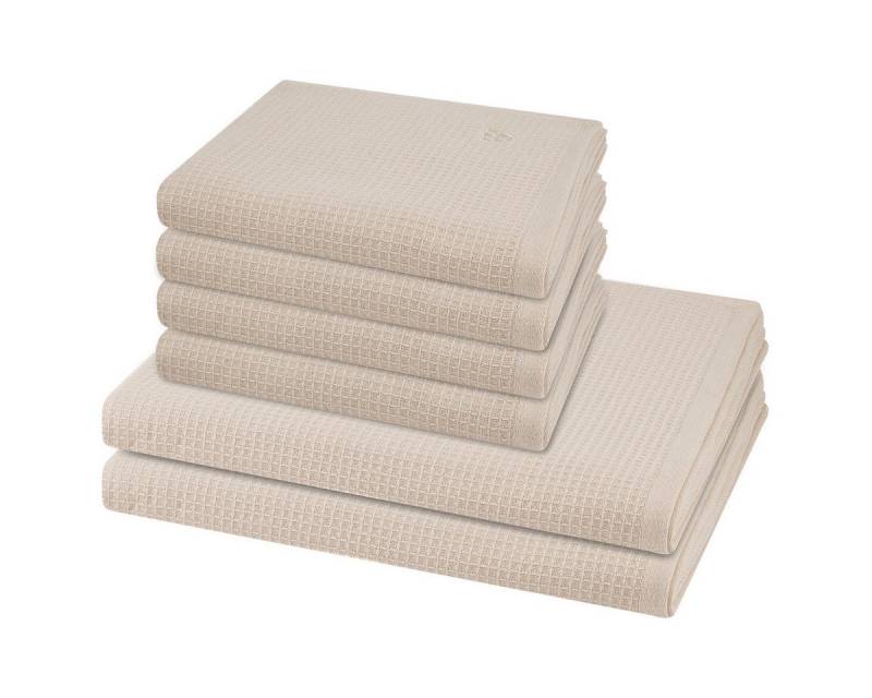 ROSS Handtuch Set Pique, Pique (Spar-Set, 6-St), 4 X Handtuch 2 X Duschtuch im Set - Baumwolle - Saugstark von ROSS