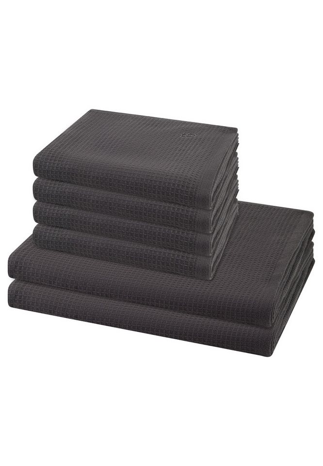 ROSS Handtuch Set Pique, Pique (Spar-Set, 6-St), 4 X Handtuch 2 X Duschtuch im Set - Baumwolle - Saugstark von ROSS